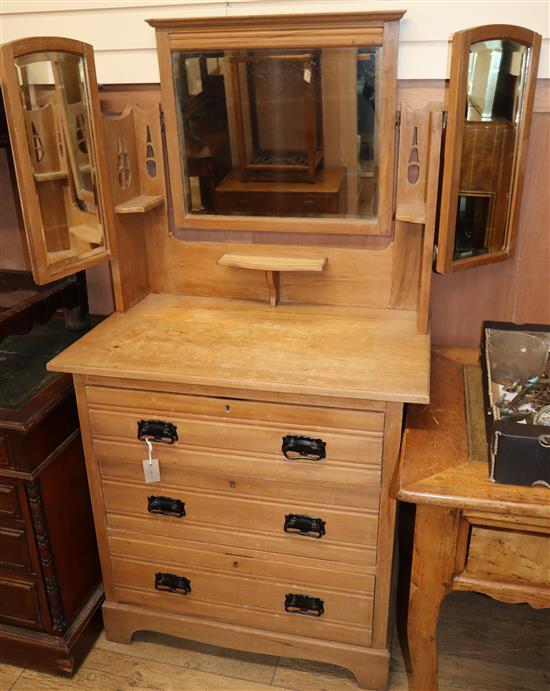 A late Victorian satin walnut dressing chest W.84cm
